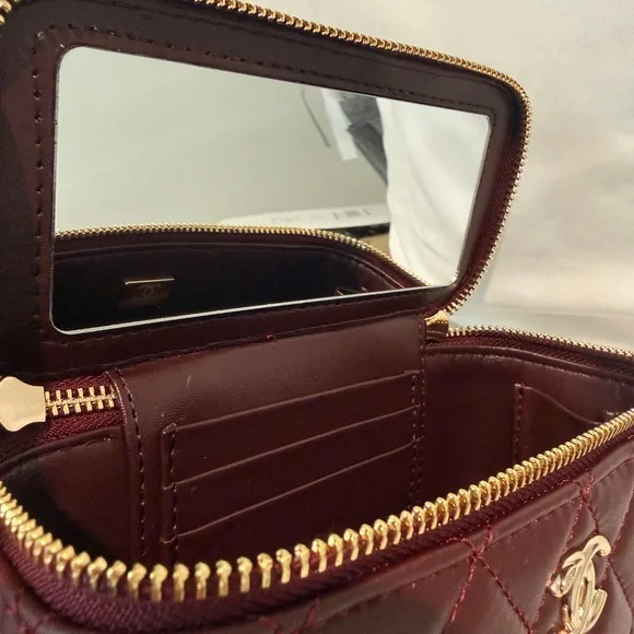 Dark Burgundy Leather Vanity Crossbody Bag - Picture 6 of 8